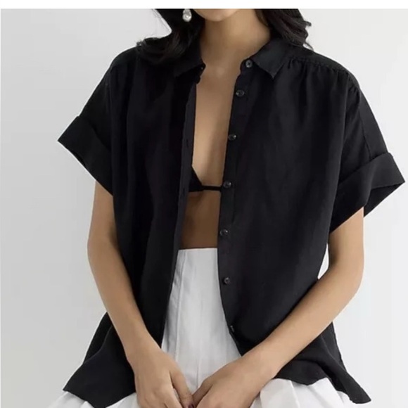 J. Crew Capitaine Shirt in Baird McNutt Irish Linen for Relaxed Size Small G134 - Picture 10 of 12